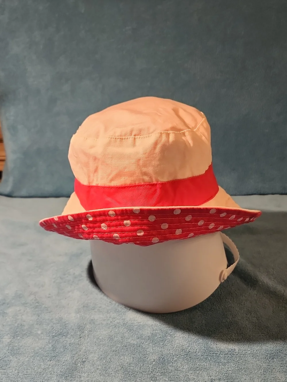 Pink Polka Dot Reversible Bucket Hat